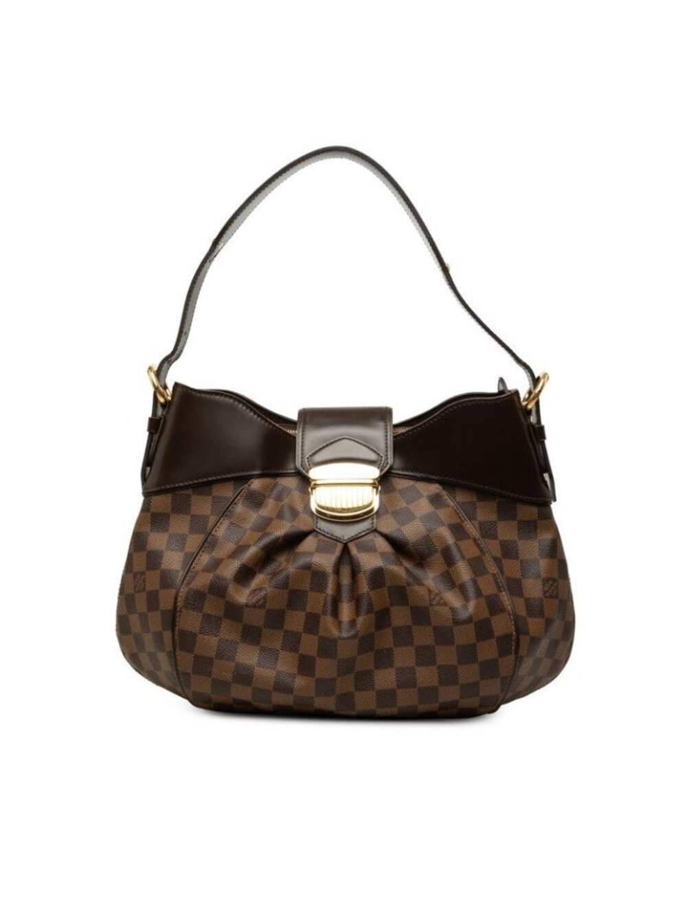 Louis Vuitton Damier Sistine MM Handbag Bag Brown Leather